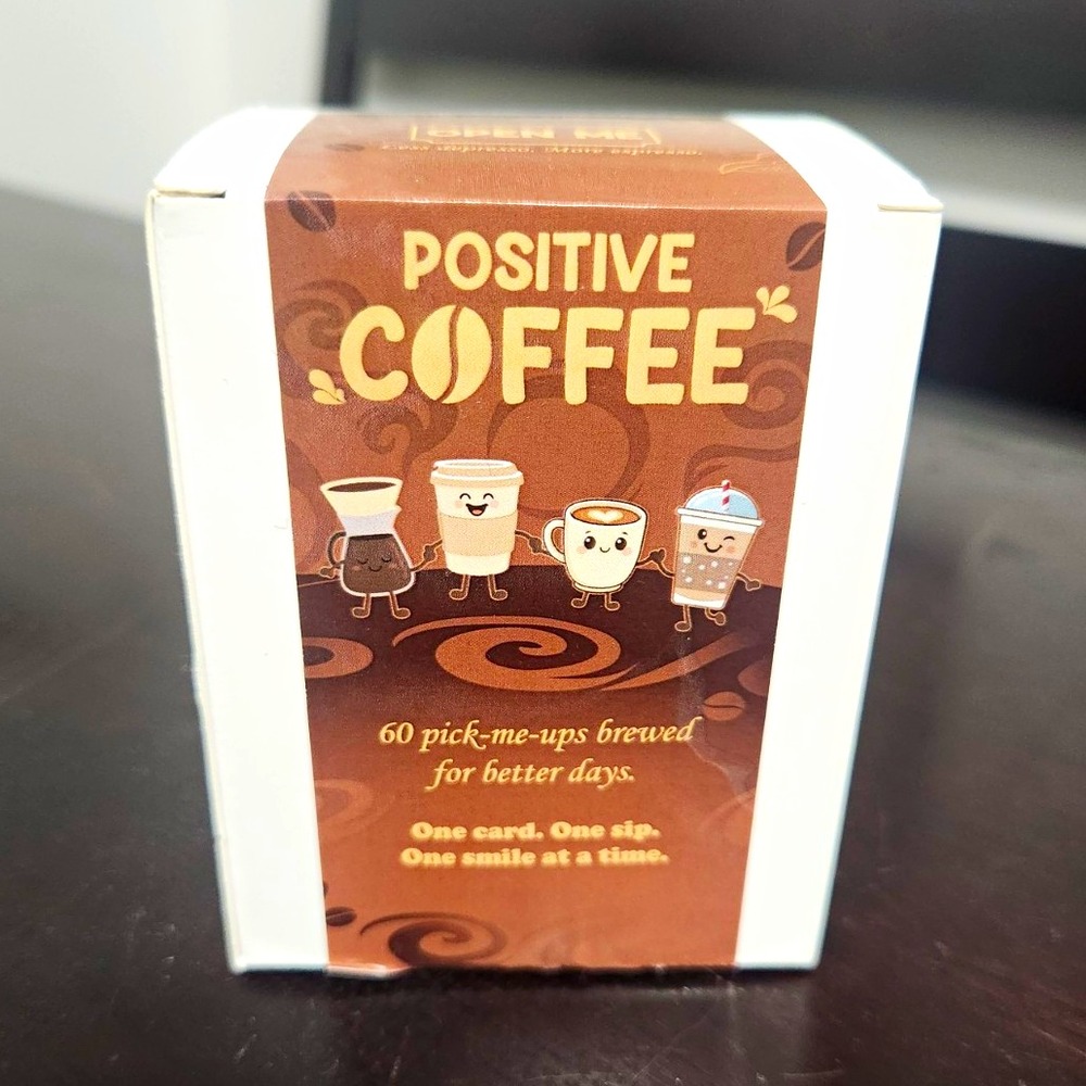 Positive Coffee Coffee-Themed Affirmation Jar & Notes Desk Decor Novelty Gift